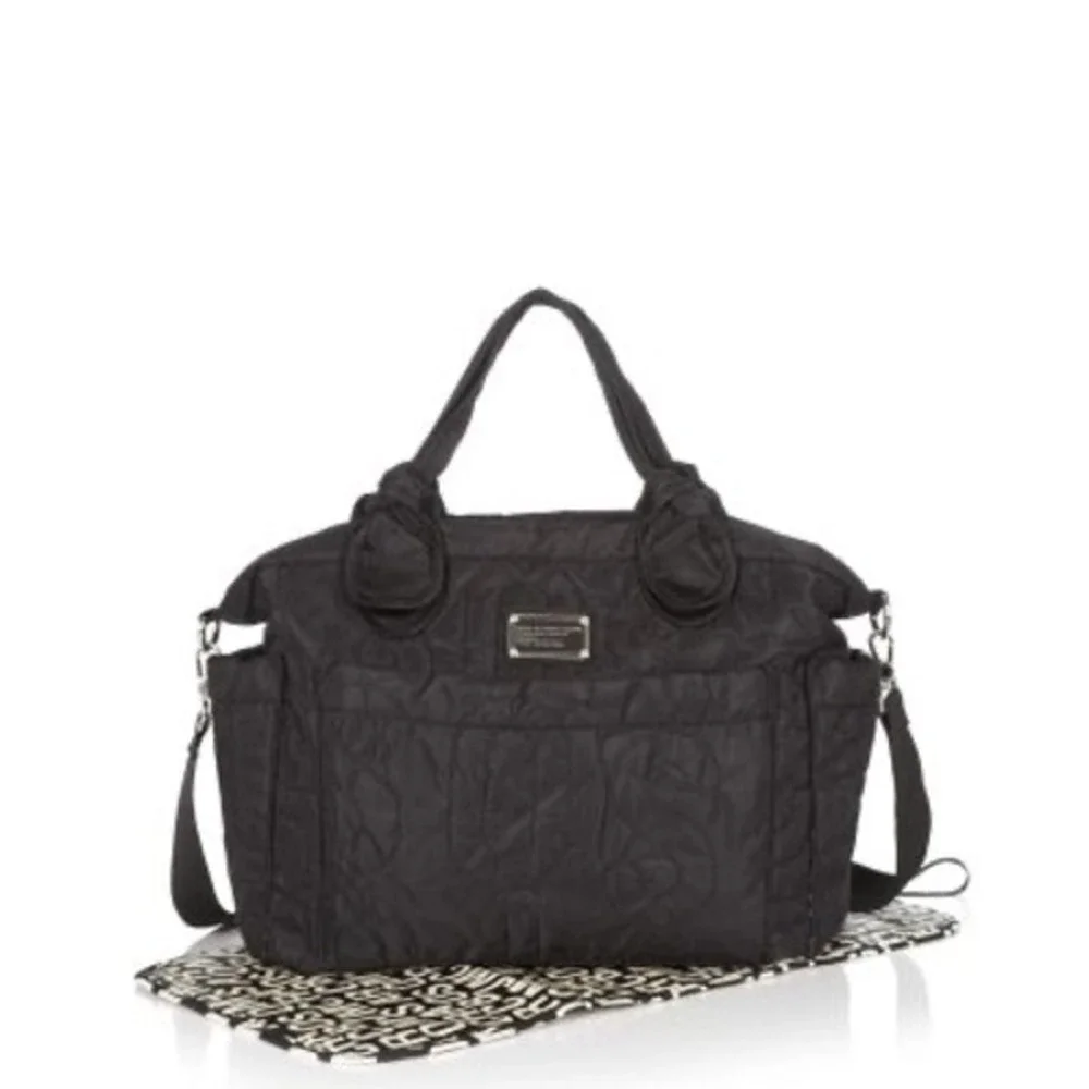 Marc by Marc Jacobs Black Quilted Nylon Tote Bag Shoulder‎ Handbag Babybag